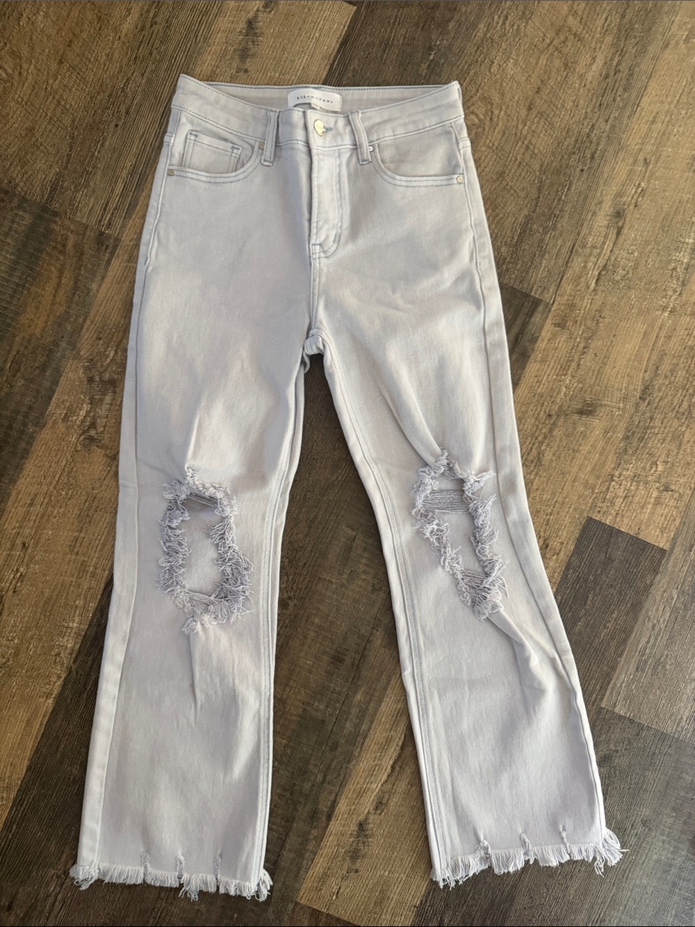 Risen Light blue Distressed Cropped Jean Sz 26 NWT